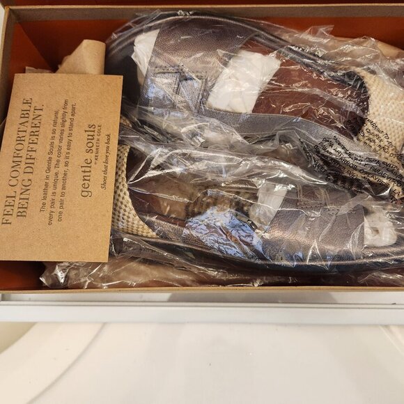 Gentle Souls "Lark Elastic" Flat Sandals in Pewter. NIB. Size 9 - Picture 10 of 12